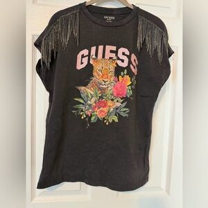 Guess Black Cotton T-Shirt